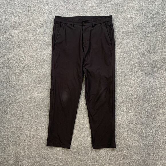 Lululemon Pant Mens 31 Black Commission Slim Warpstreme Flat Front Casual Golf - Picture 2 of 13